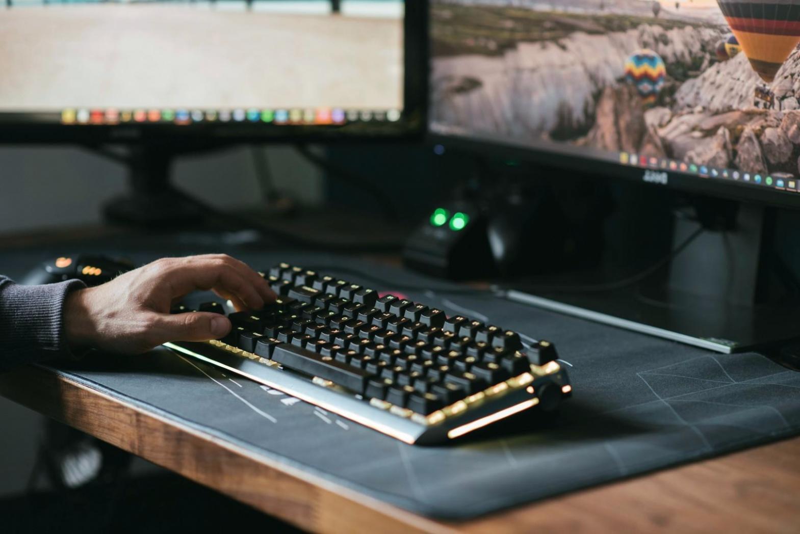 Security analyst examining network traffic patterns on a monitor